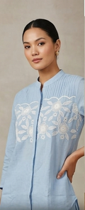 Blue Embroidered Co-Ord Set